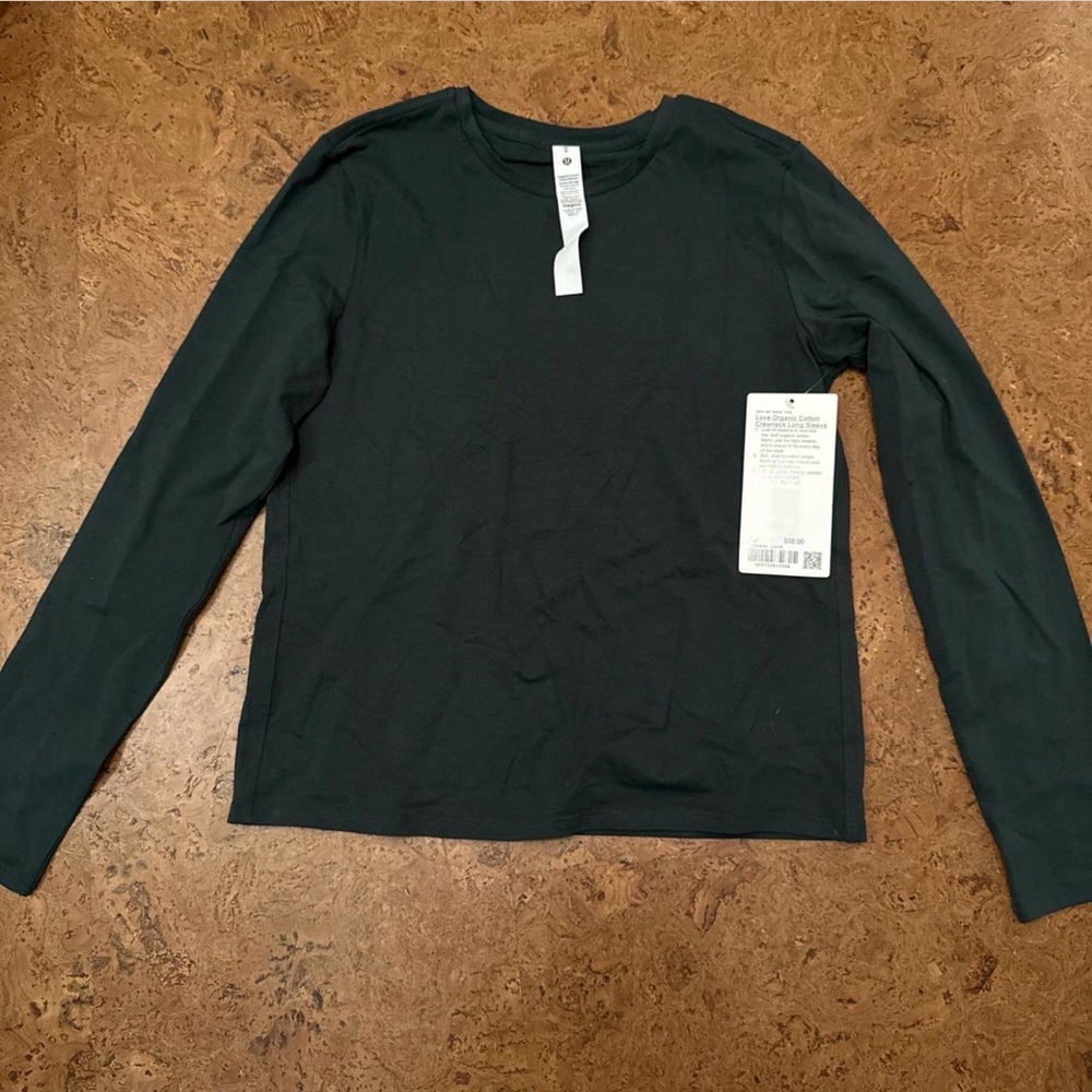 Lululemon NWT Legacy Green Organic Cotton Long Sleeve- XS